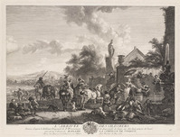 KG 13041
          <br/>
          Aankomst van de jagers
          <br/>
          <em>Moyreau, Jean (1690-1762)</em>